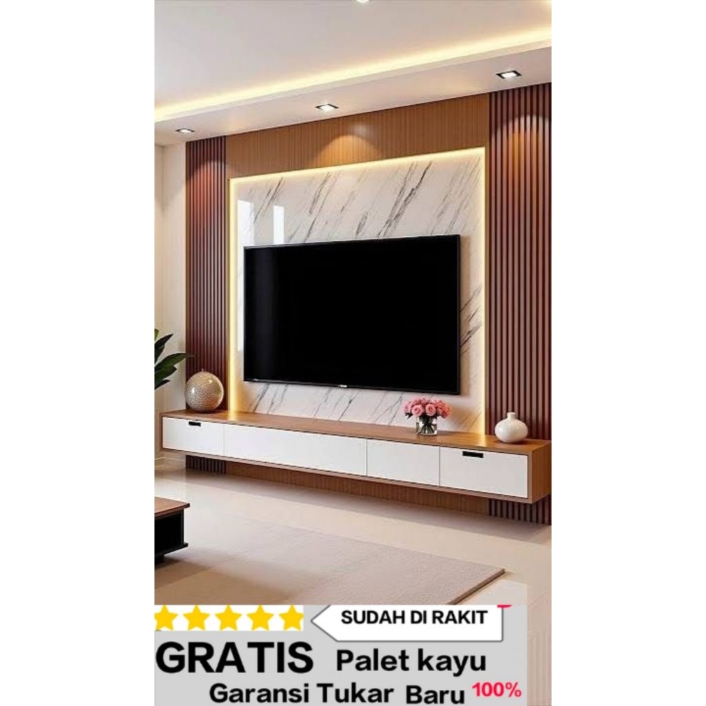 Meja tv kabinet minimalis melayang kabinet meja tv nempel dinding dan elegan