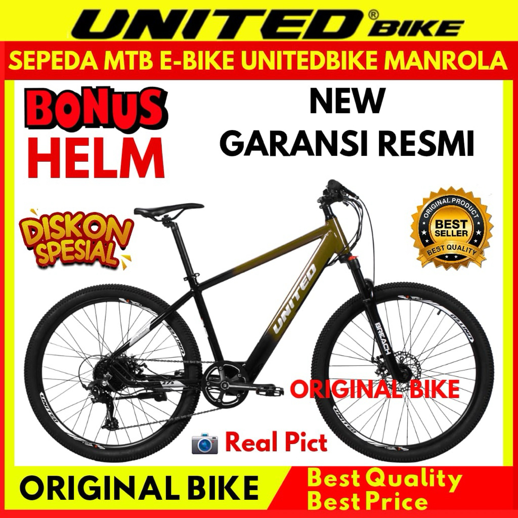 Sepeda Gunung MTB Electric UNITED MANROLA E-Bike Terbaru