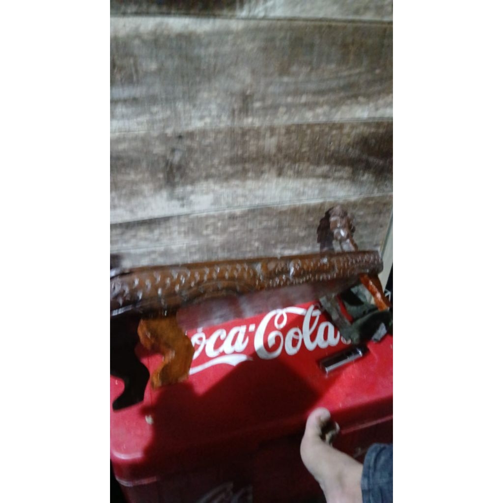 hiasan kayu dakon 425rb  jadul antik kuno lawas vintage display mati kaki patah 2