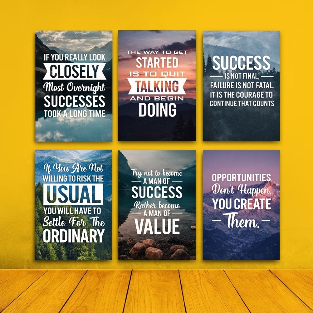 Poster dinding motivasi pajangan dekorasi kamar hiasan dinding quotes motivasi kantor