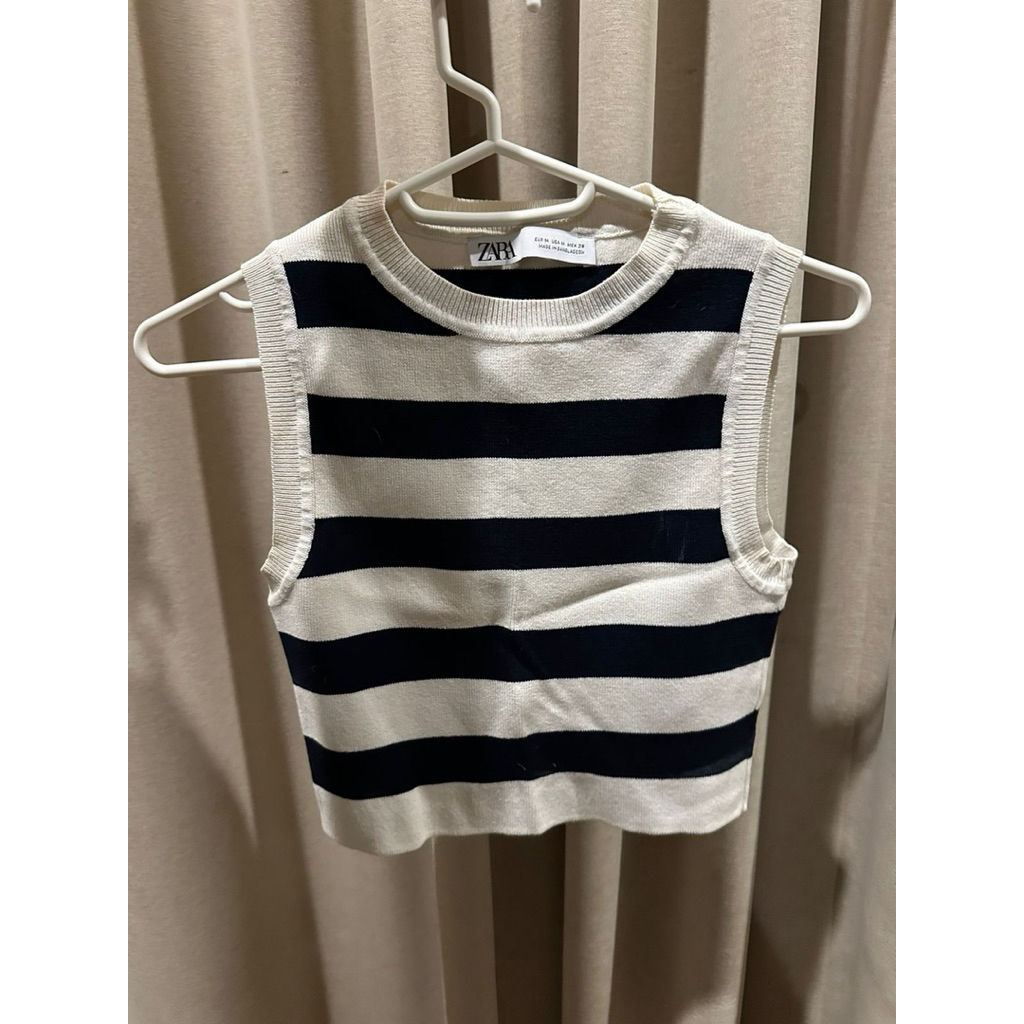 zara crop stripe