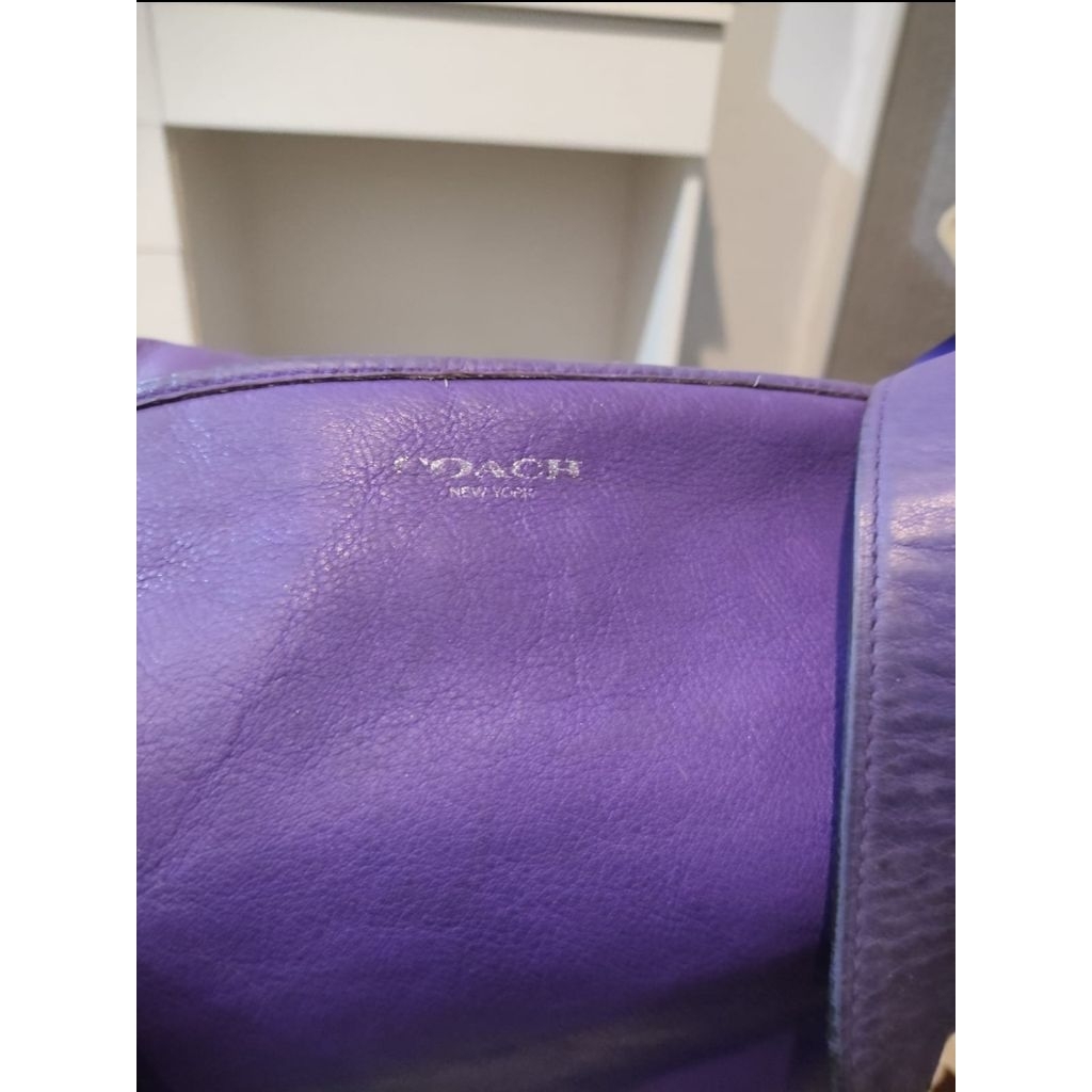 tas coach ungu selempang shoulder
