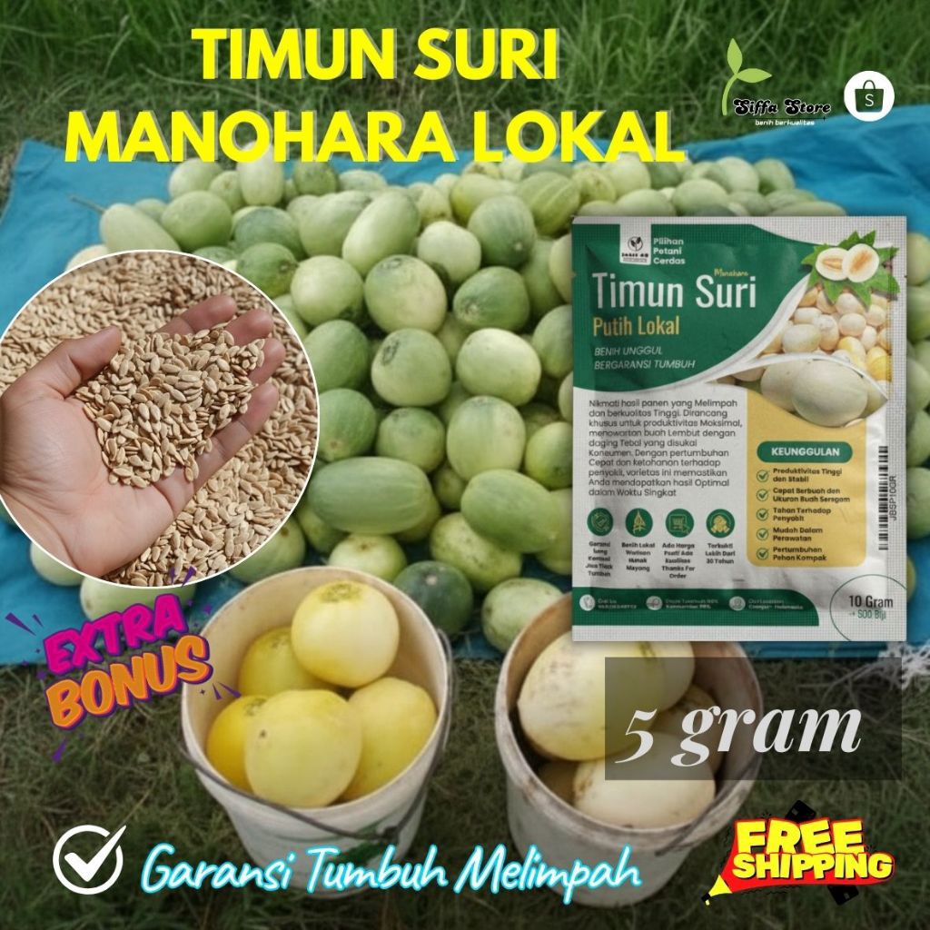 5 gr Bibit Timun suri manohara lokal,Kualitas terbaik,