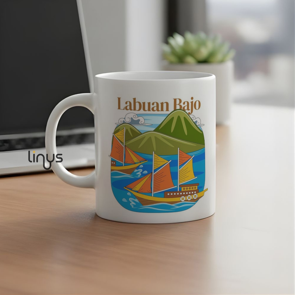 Mug Landmark Labuan Bajo Souvenir Mug Labuan Bajo NTT Indonesia
