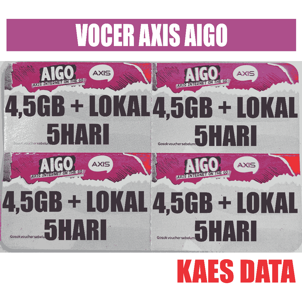 VOUCHER axis 4,5GB + LOKAL 5HARI