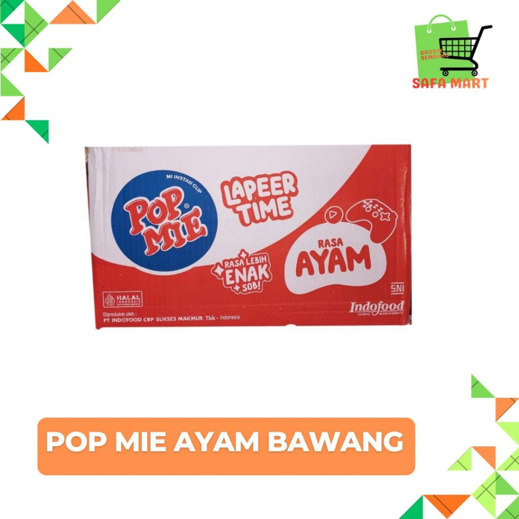 [Dus] POP MIE 75GR POP MIE LAPEER TIME / Pop mie ayam bawang / Pop mie baso/ Pop mie soto 75GR (isi 