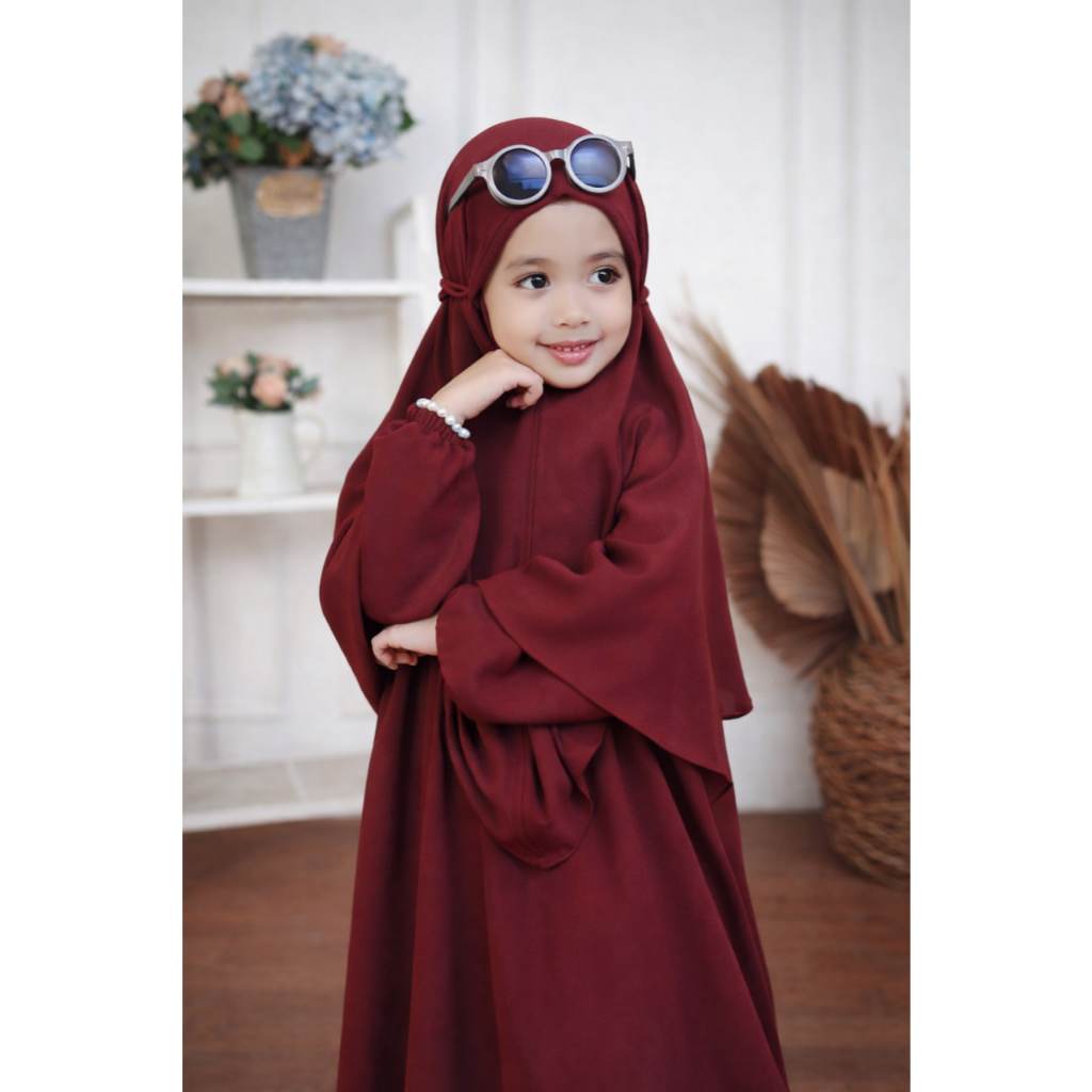 SUPER DEAL Gamis Kekinian Anak/Gamis Abaya Turki Anak Bahan Crincle Gamis Anak Perempuan Manasik set