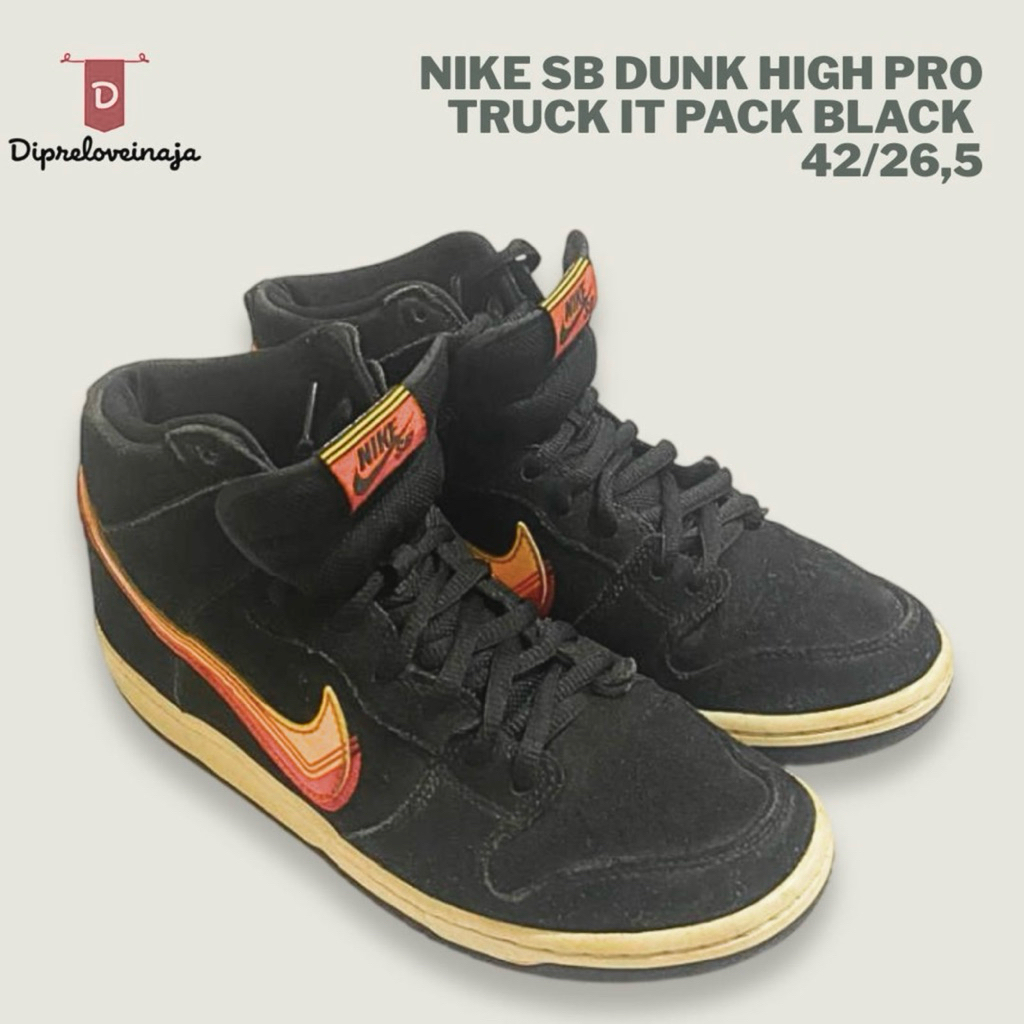 NIKE SB DUNK HIGH PRO TRUCK IT PACK BLACK PRELOVED DPLW0289