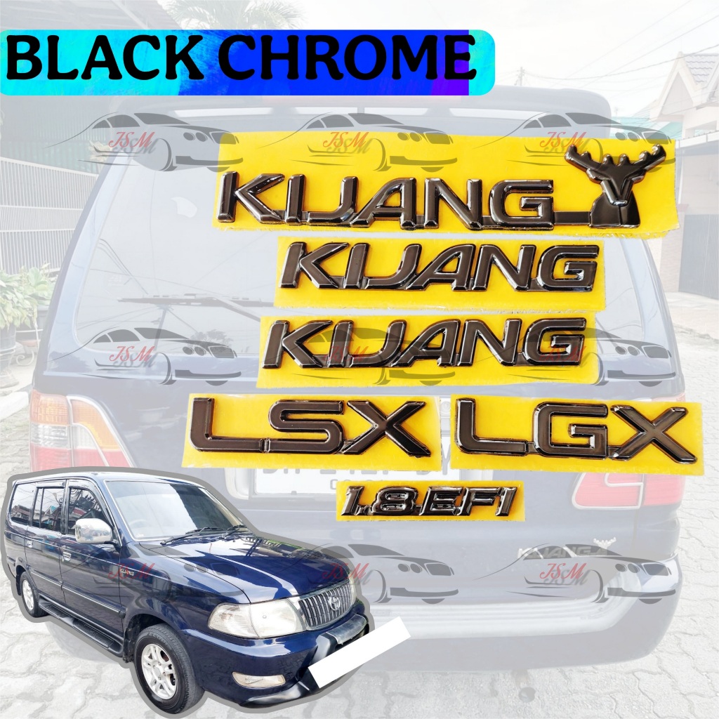 Logo Emblem Kijang LGX Black Crhome Krom/ Toyota Kijang LGX/ Kijang LSX/ Black Chrome