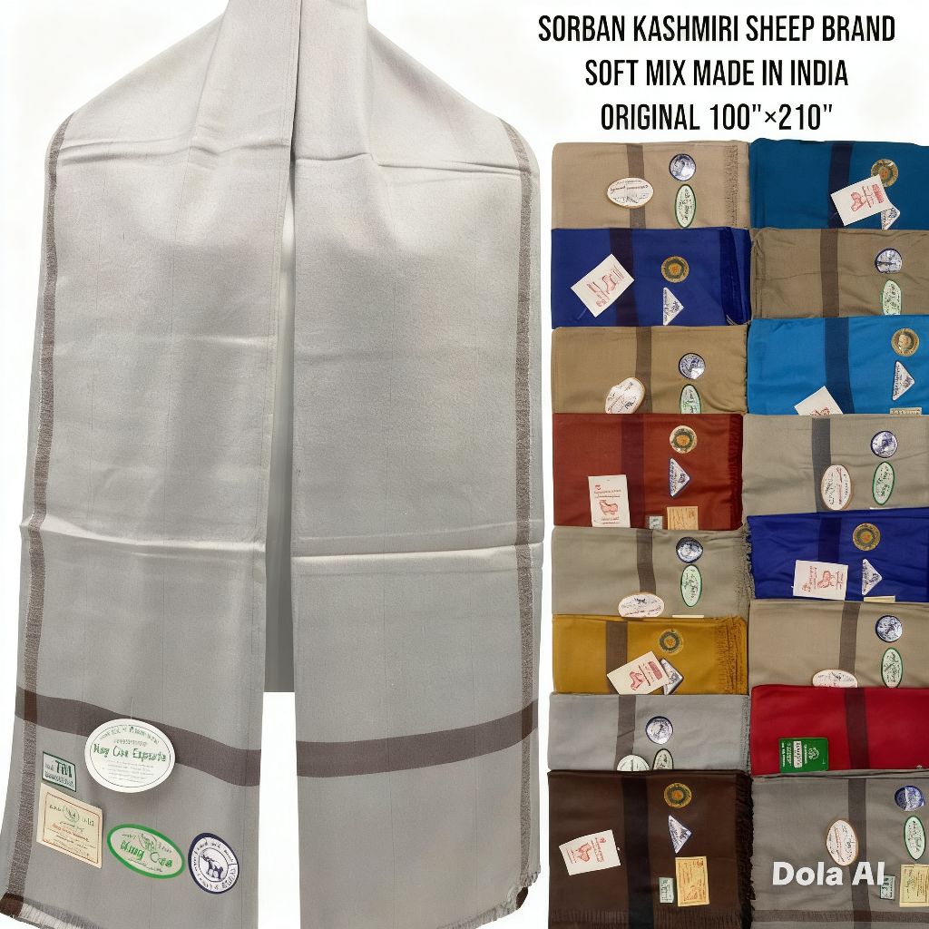 SORBAN KASHMIRI SHEEP BRAND SOFT MIX MADE IN INDIA ORIGINAL 100'×210'