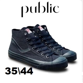Sepatu Ventela Public High Hitam putih Victori | Fatboy | Alpha Sneakers Pria Wanita [3544]