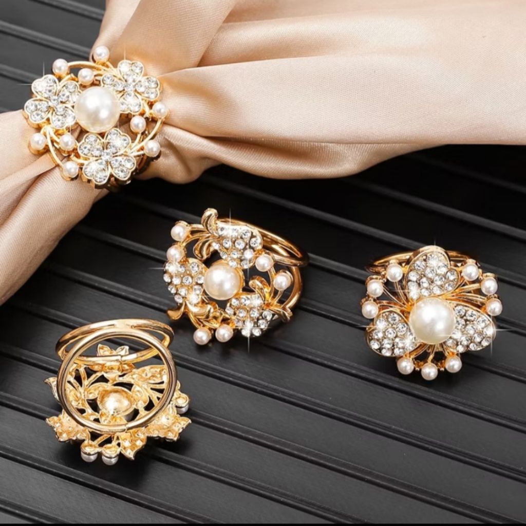 Ring hijab besar/ring mutiara/bros fashion cincin hijab