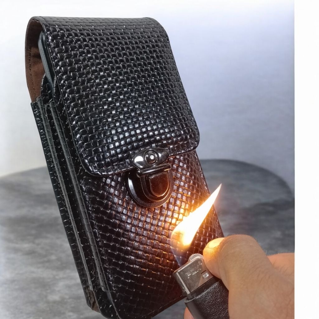 Dompet Hp Pinggang Pria 2 Slot Kulit Sapi Asli