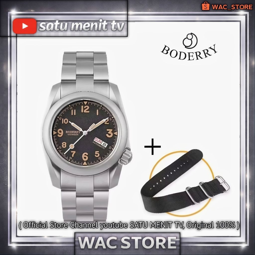 NEW BODERRY VOYAGER FULL TITANIUM TEKSTUR DIAL SEIKO NH35 A AUTOMATIC JAPAN MOV  SAFIR + AR COATING 