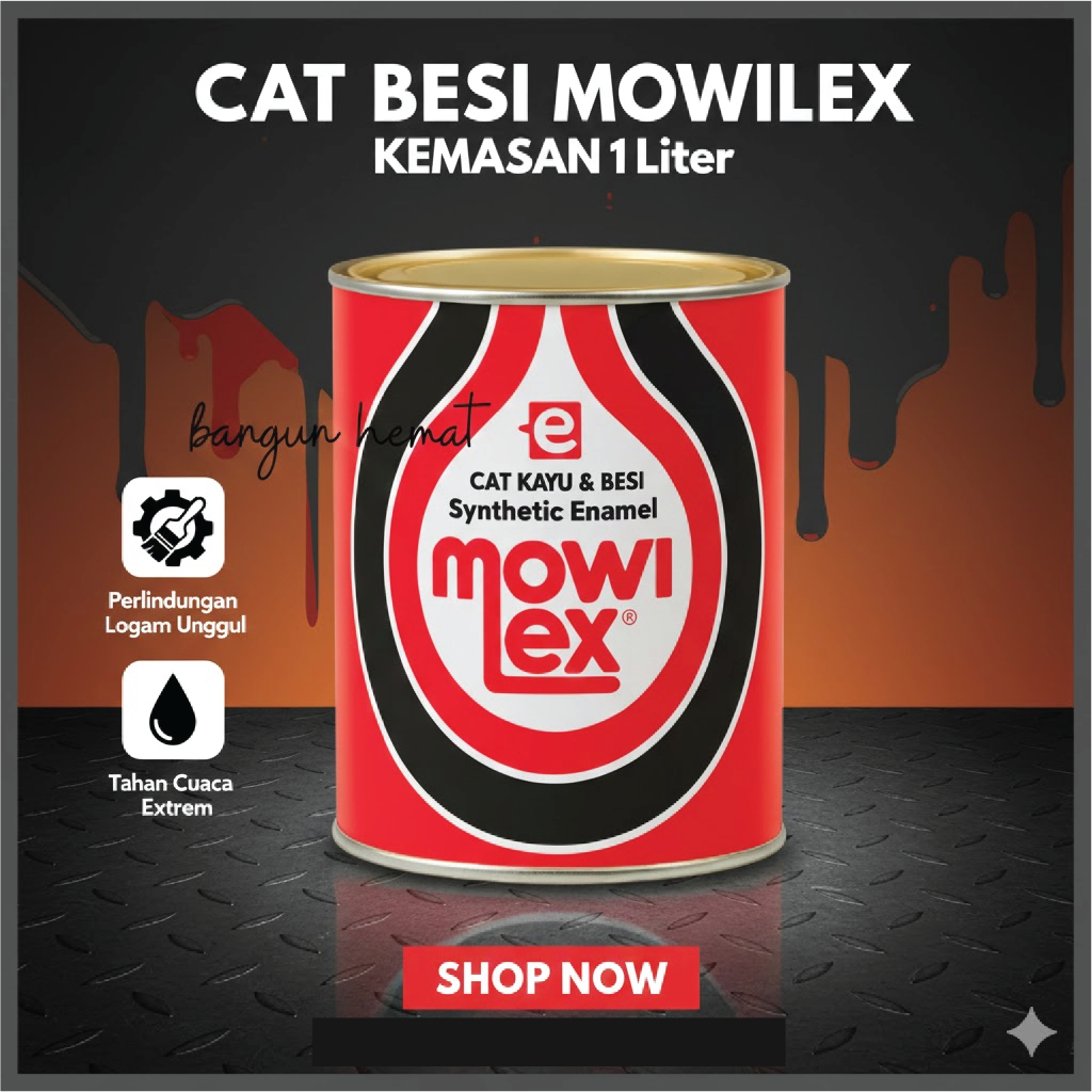 Mowilex Cat Kayu & Besi 1L - Warna Hitam Dan PUTIH Tahan Lama & Kuat