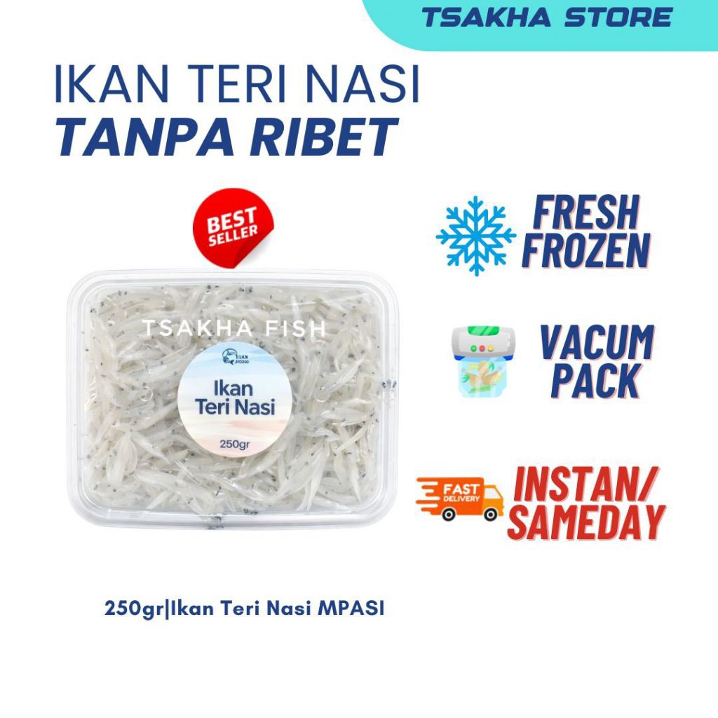 Teri Nasi MPASI Teri Nasi Basah Teri Mpasi Non Formalin (Frozen) by Tsakha Fish