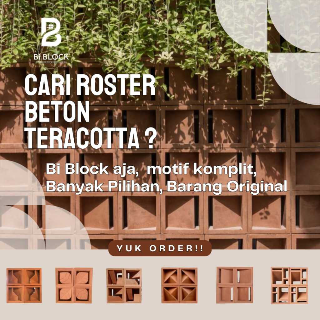 Roster beton minimalis / roster beton anti tampias / roster beton terakota