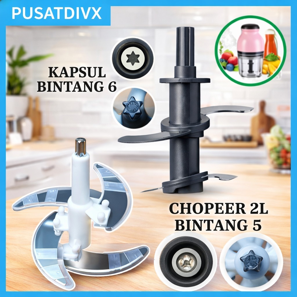 SANJI PISAU BLENDER 2L DAN PISAU BLENDER KAPSUL 4 MATA PISAU STAINLESS STEEL