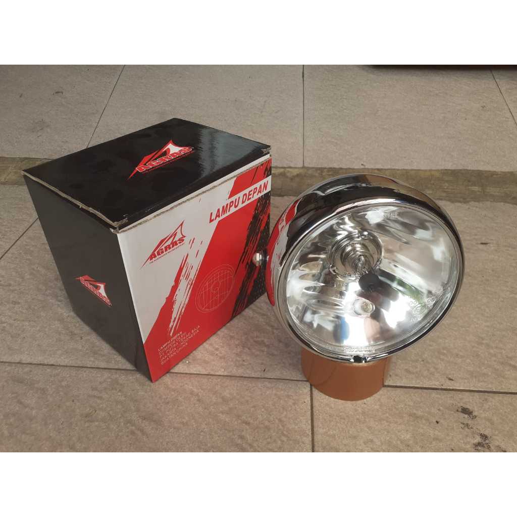 Lampu Depan CB 125 H4 dengan Batok Crome Headlamp Klasik CB125