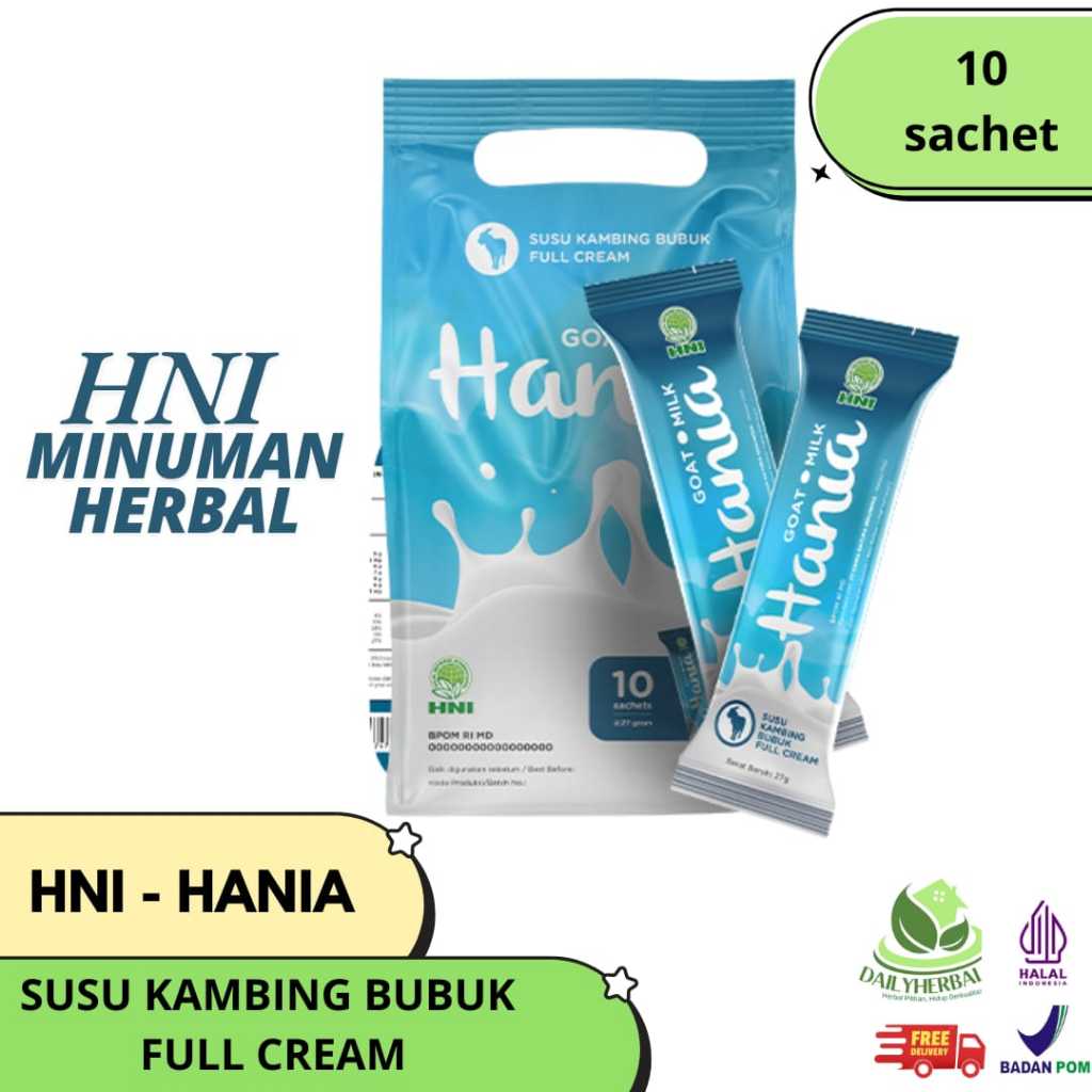 HNI - HANIA Susu Kambing Full Cream Aman Diabetes Mengatasi Alergi Protein Tinggi 10 Sachet