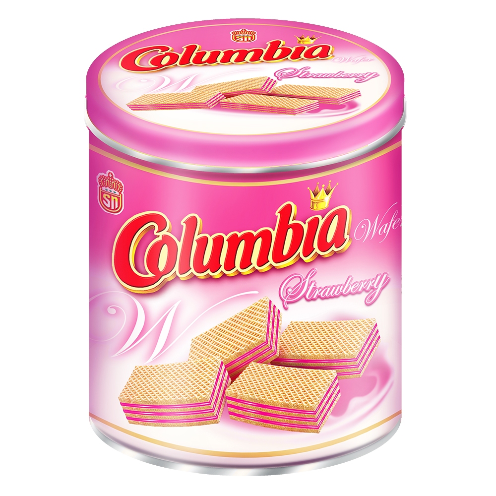 Columbia Wafer Kaleng Strawberry 6 x 500 gram