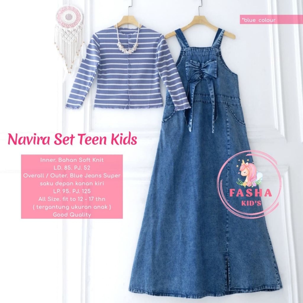 navira set overall - Chika set teen kids overall by fasha - overall set remaja tanggung usia 10 12 1