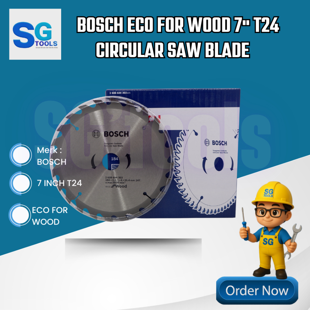 Bosch Mata Gerinda Potong Kayu 7"  24T 180mm Eco for Wood 24T - Mata Potong kayu - circular saw blad
