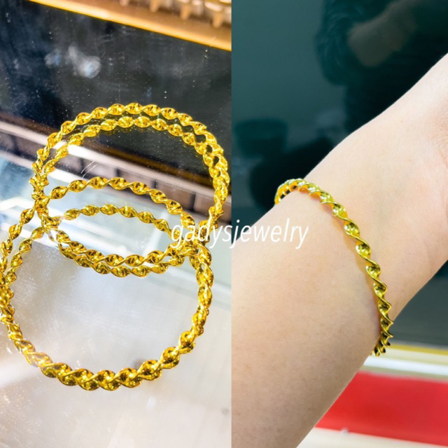 Gelang Keroncong Putar viral Lapis Emas 24krt Crum Emas Muda 18gram gelang Cewek Replika Premium Gol