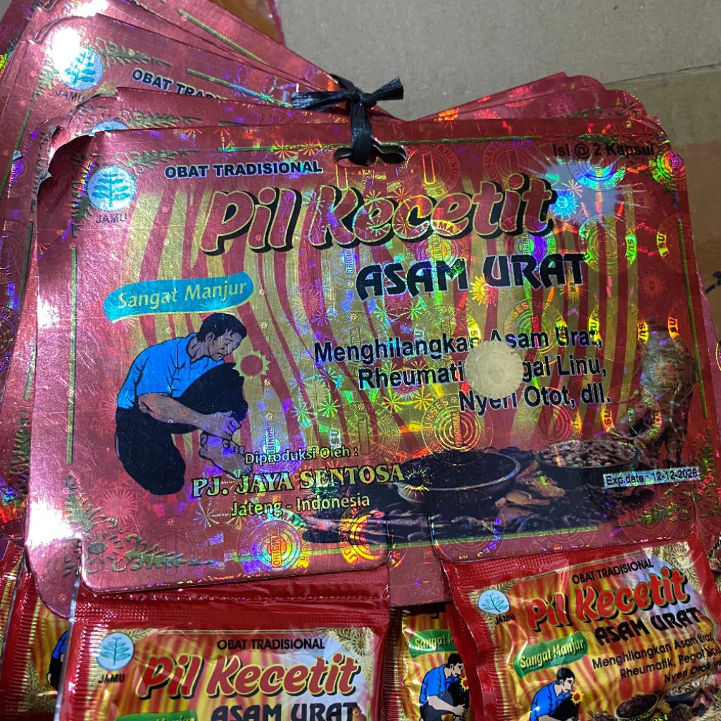 PIL KECETIT original hologram biru @20 sachet