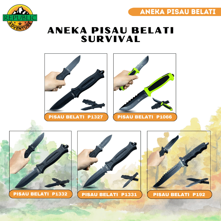 Grosir Pisau Belati Survival kit Camping Outdoor Super Tajam Stainless Steel Kitchen Knife Serbaguna