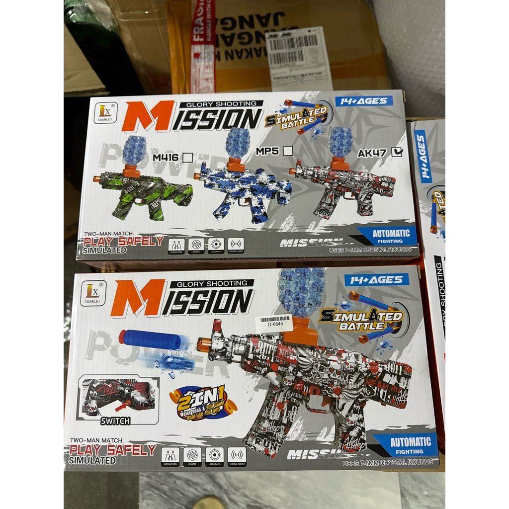 Tembakan AK47 MP5 M416 ELECTRIC TOY GN Mainan Water Gel Outdoor Bubble Tembakan Seru Anak