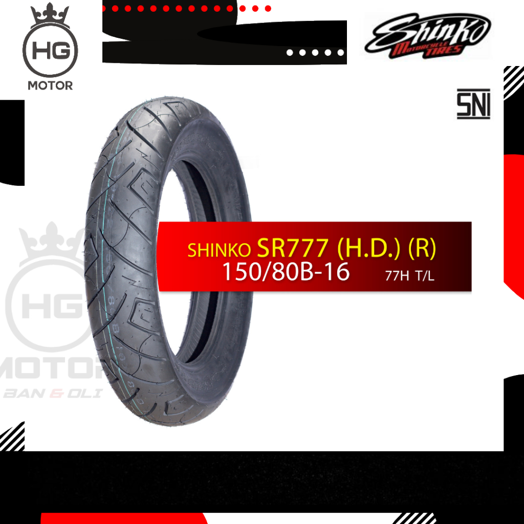 BAN LUAR SHINKO SR777 (R) 150/80-B16 Ring 16 Black