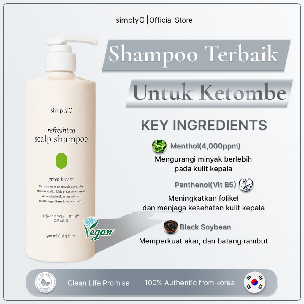 SimplyO Refreshing Scalp Shampoo (Green Breeze) 500ml