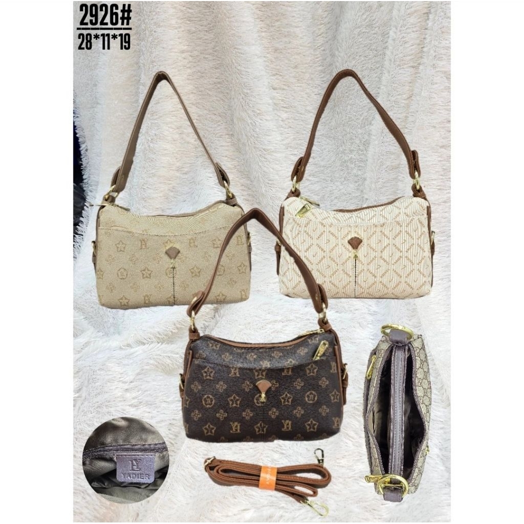 Tas Import Wanita - Tas Bahu Slempang Motif Yadier 3 Ruang  2926#