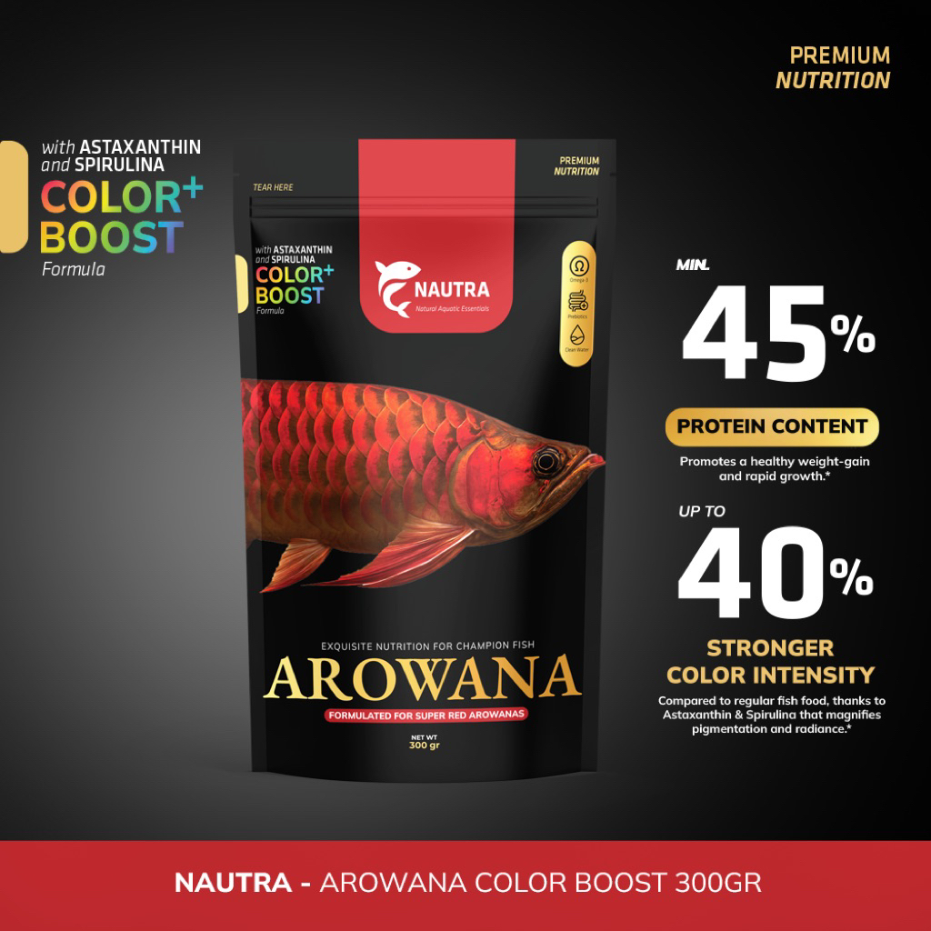 Nautra Premium Arwoana Super Red | makanan pelet ikan Arwana Super Red