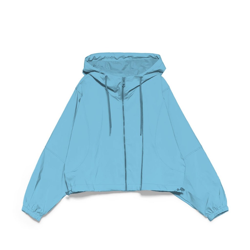 Jacket Olahraga Parasut Crop Top Wanita Polos Jacket Parasut Olahraga Crop, Jogging, Lari