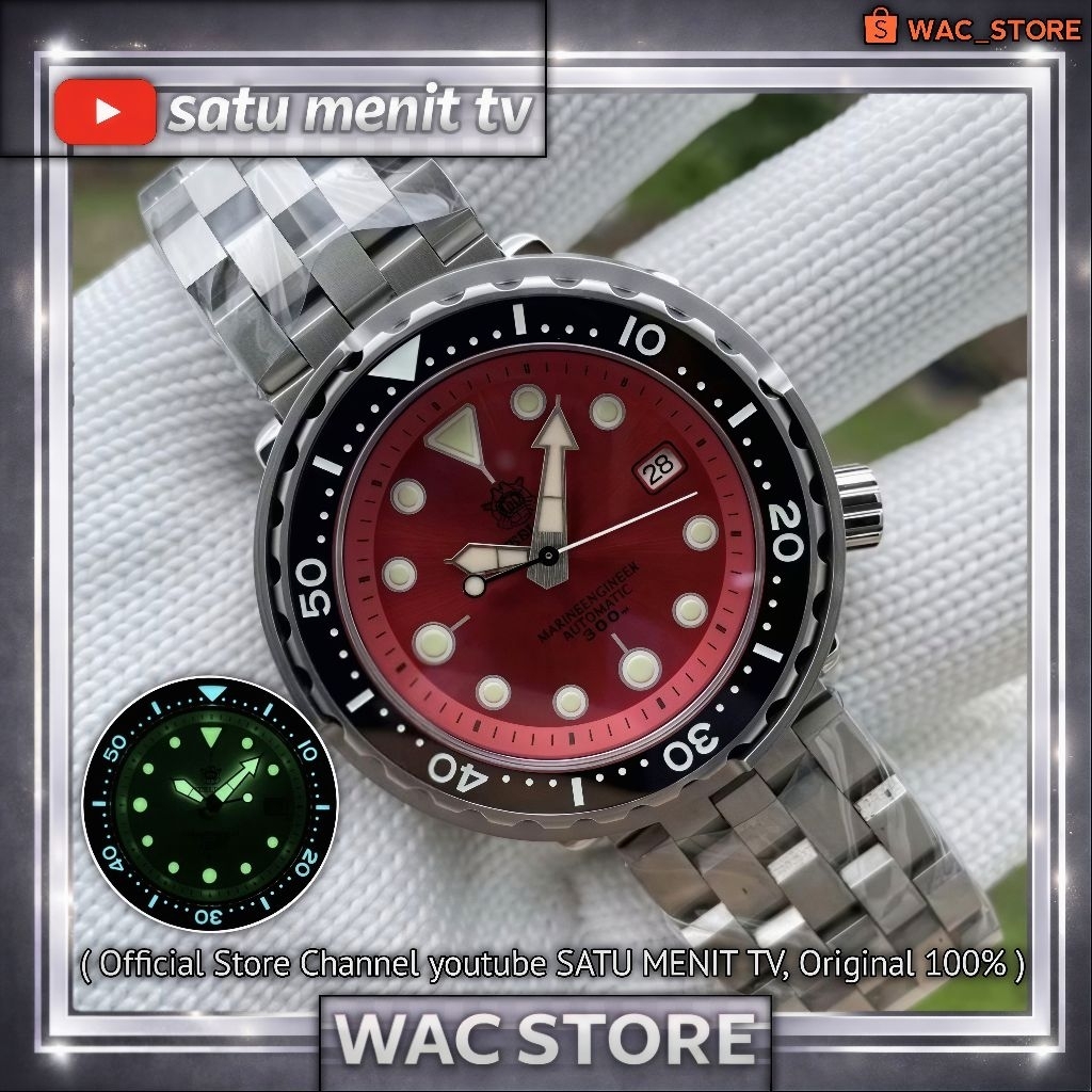 NEW STEELDIVE TUNA DIVER STEEL SOLID 316 L SAFIR GLASS + AR COATING WR 300 M SIAP RENANG