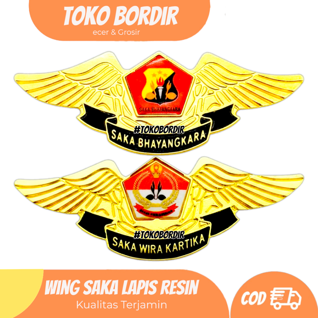 Pin Wing Saka Bhayangkara Saka Wira Kartika Logam Lapis Resin Model Wing