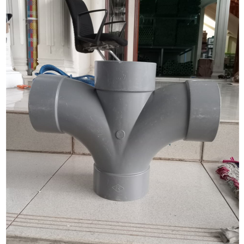 Double Tee Way PVC 4" x 4" D / Double Tee Way Cross 4 inch x 4 inch PVC D / Tee Way Cross Double 4" 