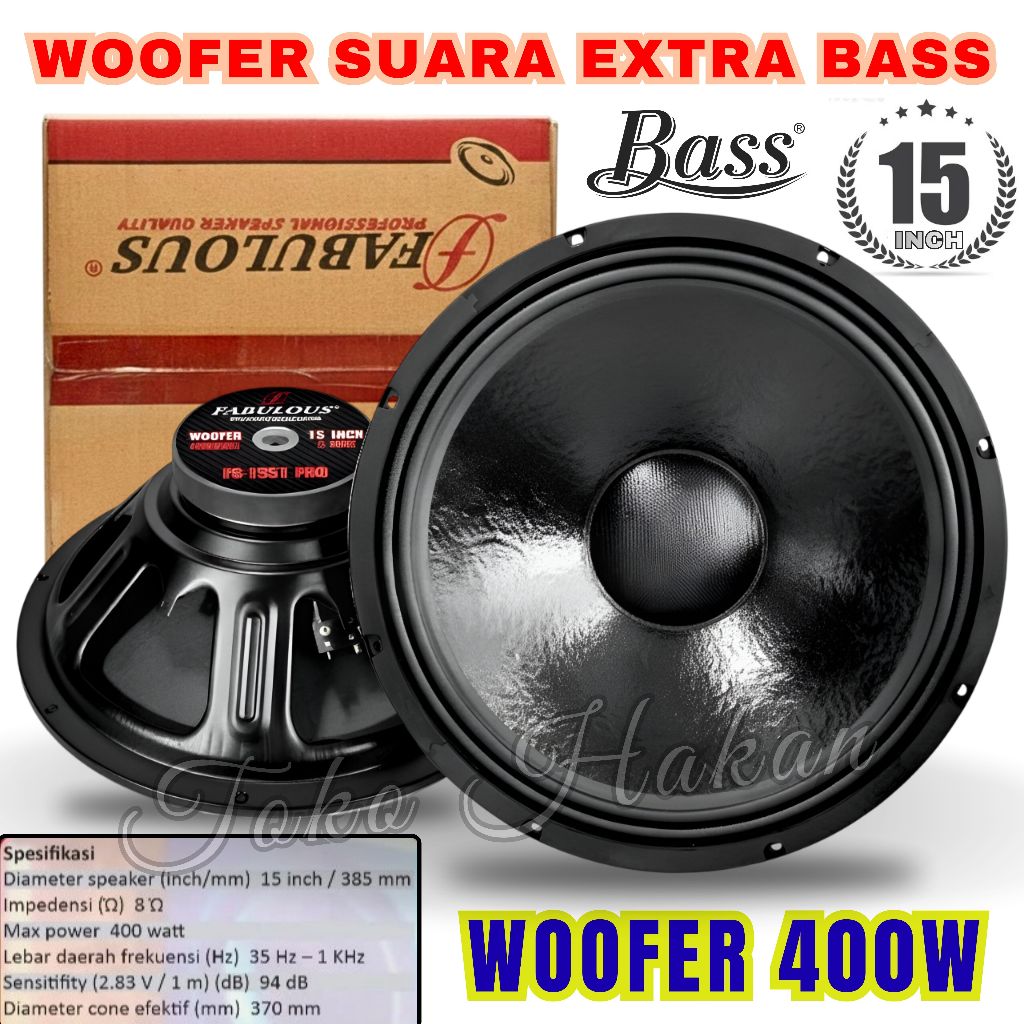 Speaker Komponen Fabulous Fs Model 15inch Original Woofer 15 inch Original Suara Extra Full Bass, Je