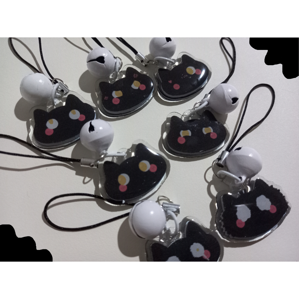 BAKANEGO Nyanko Phone Strap / Phone Charm / Gantungan HP Ilustrasi Kucing