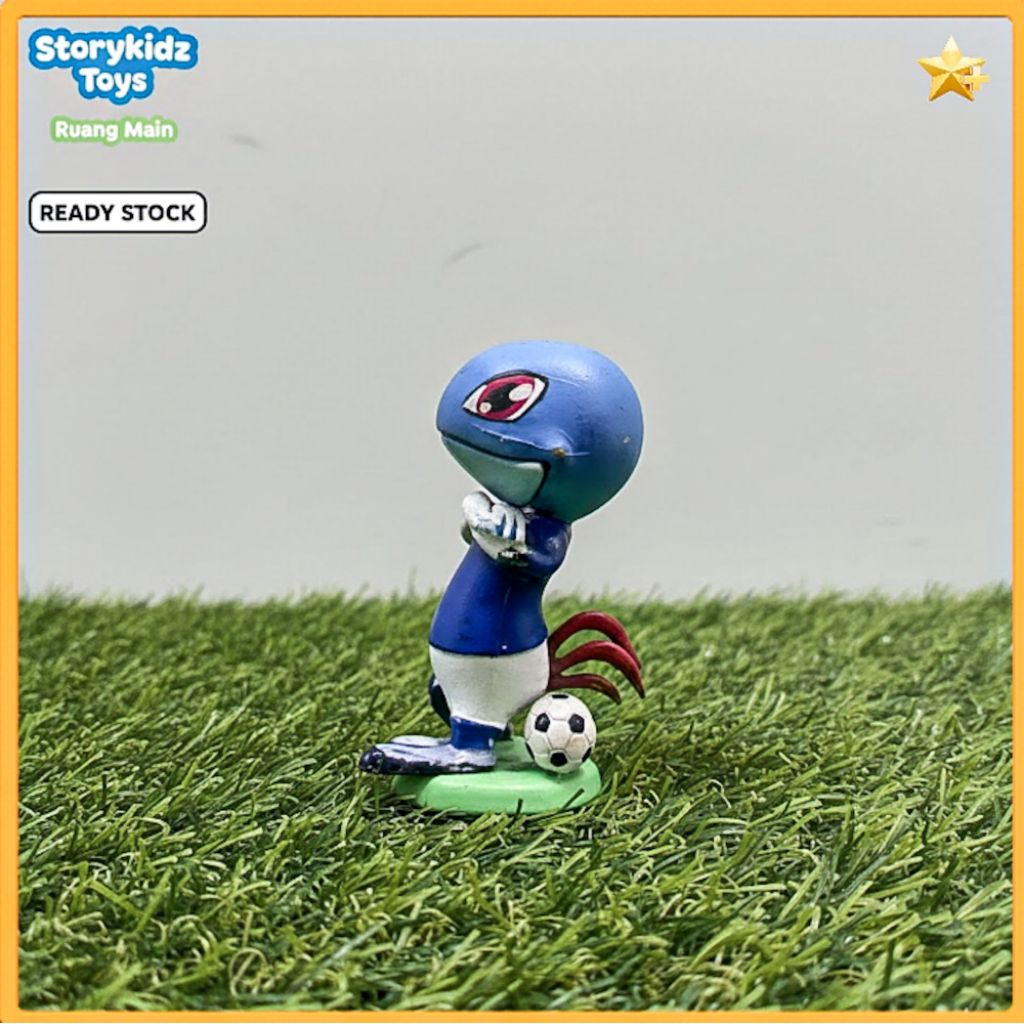 Figure Jadul Monster Dinosaurus Biru Pemain Bola Vintage Retro Mainan Lawas Unik Rare Koleksi 90an