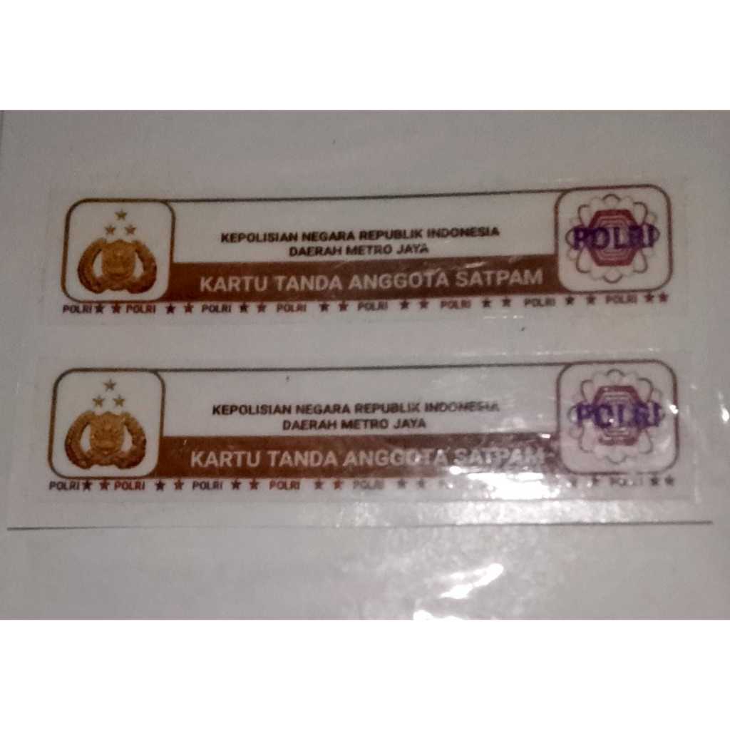 Stiker Unik Hologram Laminasi Glossy Replika Bahan Transparan KTA SATPAM ( Kartu Tanda Anggota )