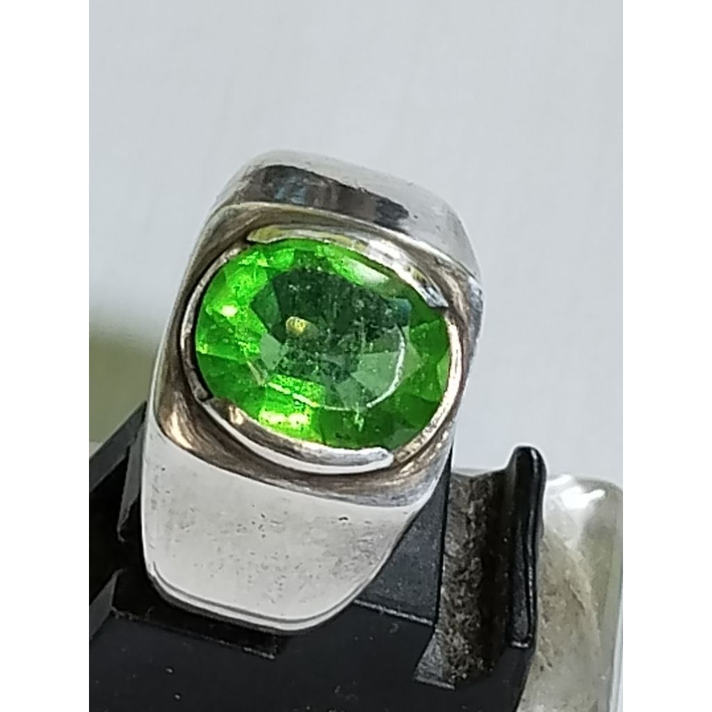 BATU PERMATA ZAMRUD KALIMANTAN RING PERAK