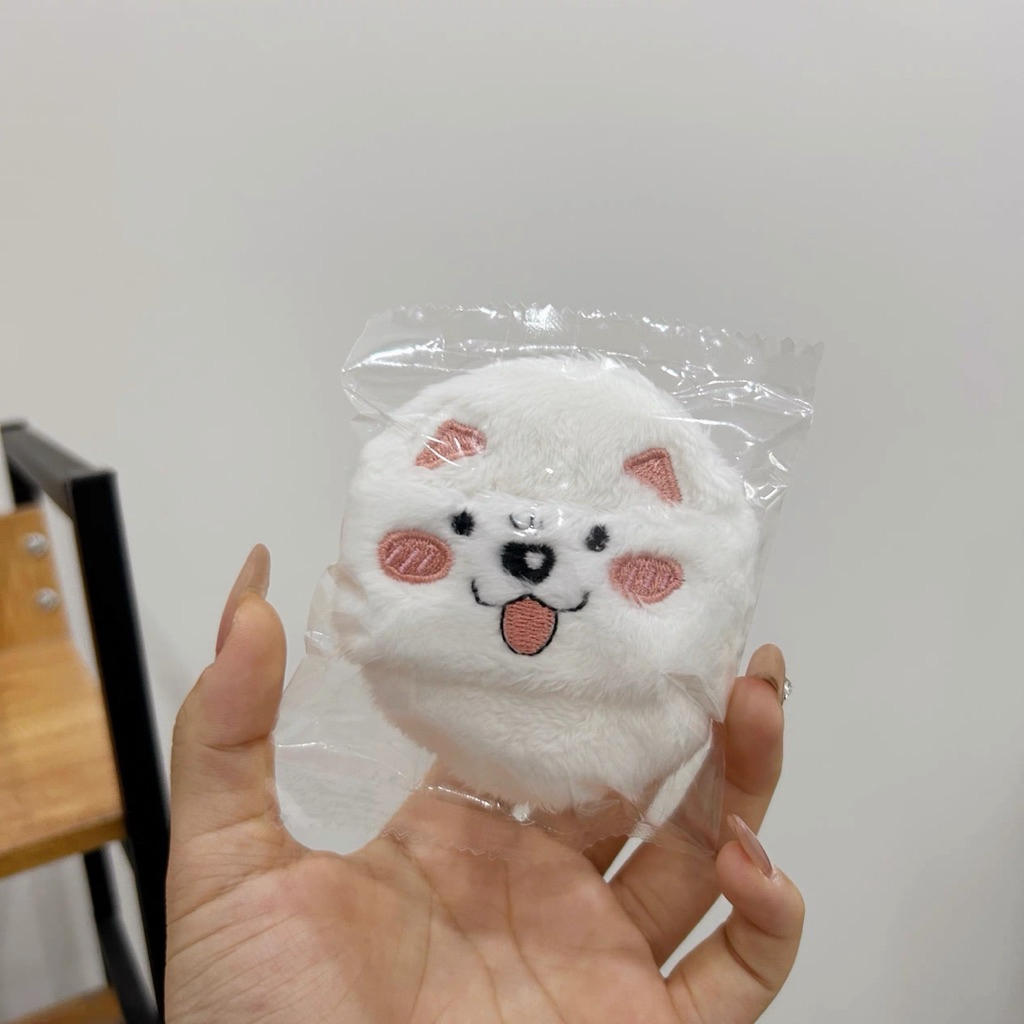 Korean Bear & Samoyed Puppy Fluffy Powder Puff | Cute Make Up Cushion