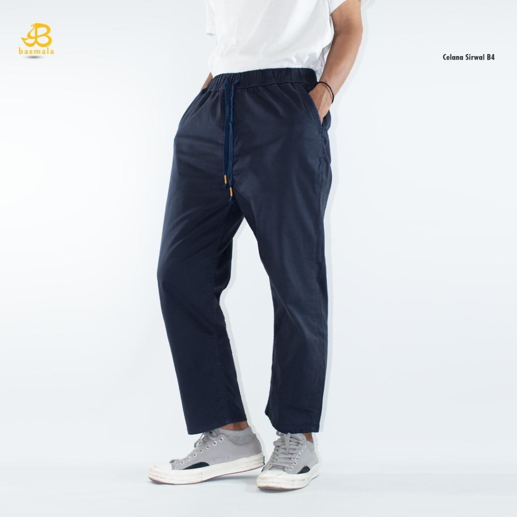 BASMALA - Sirwal Basic Pria Polos Celana Sirwal Office Sirwal Twill Premium Celana Sirwal Formal