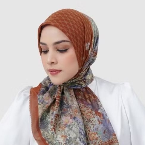 Parisian 3.0 Buttonscarves XL Azurea/Blanc/Bleu/Bois/Brunette/Caramel