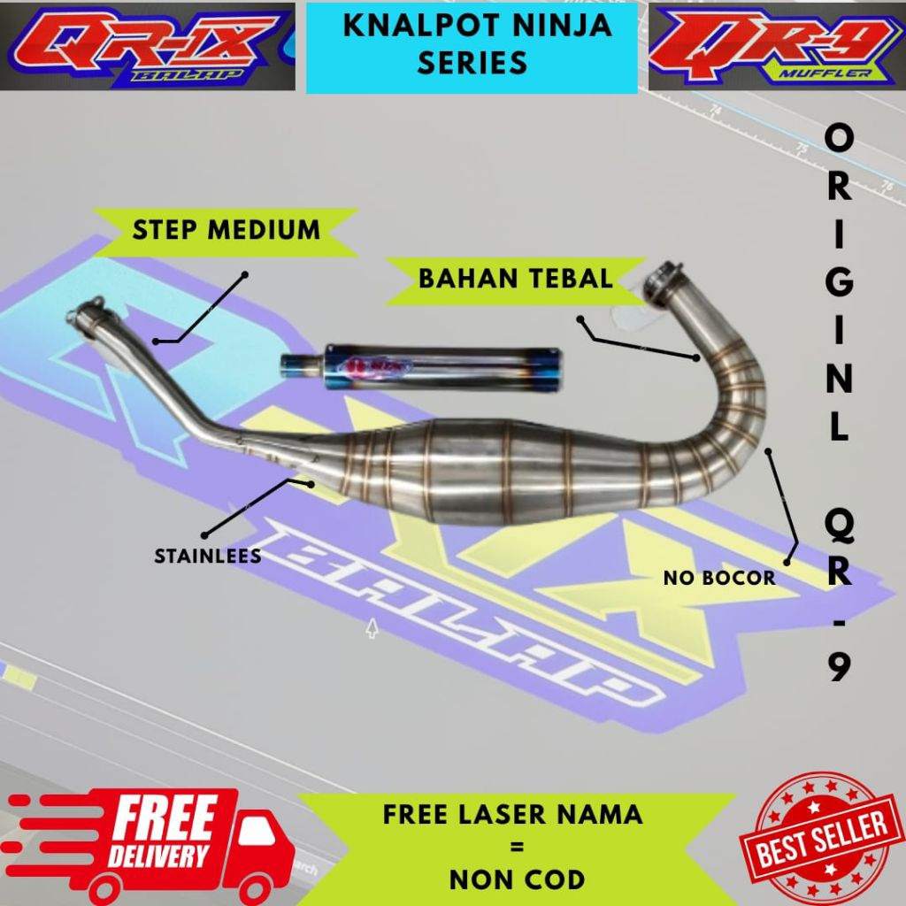 KNALPOT NINJA R, RR, SS ORIGINAL QR9MUFFLER TERMURAH