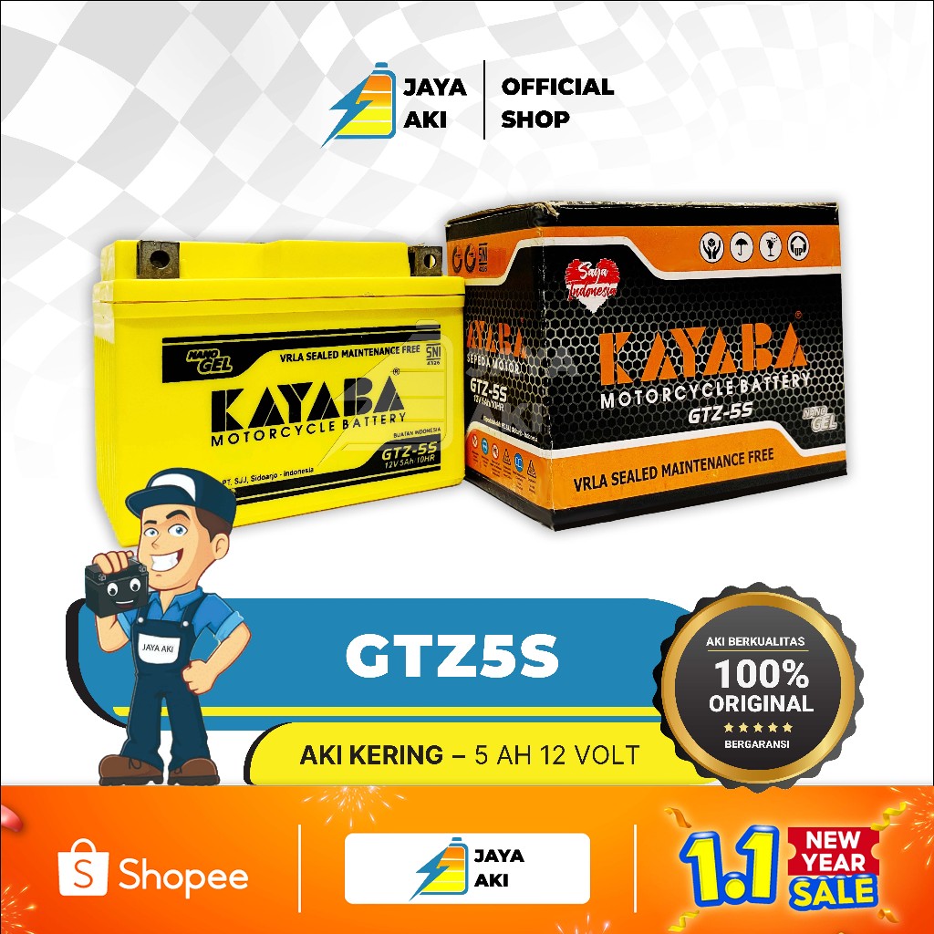 Aki Motor Beat FI Beat Karbu KAYABA GTZ5S Aki Kering