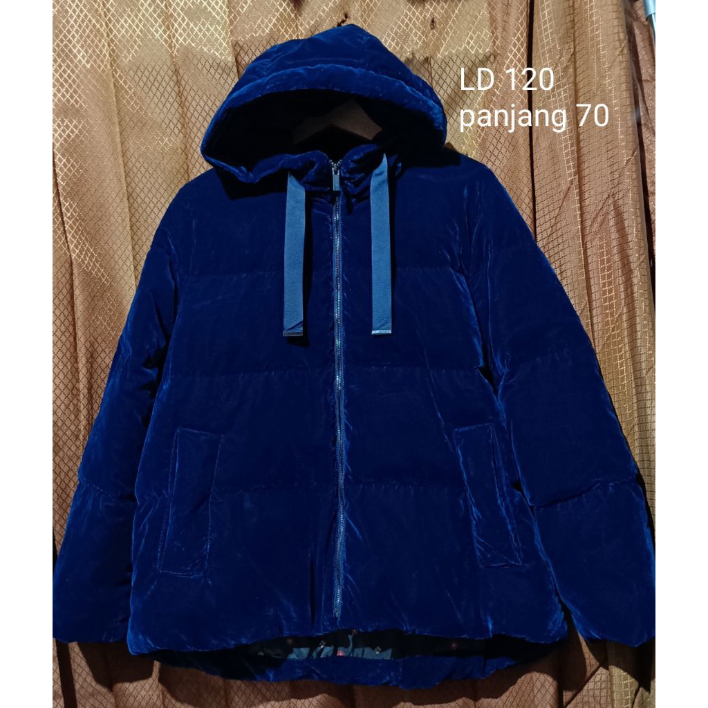 jaket bulu angsa velvet jaket winter bulu angsa velvet biru jaket musim dingin bulu angsa velvet bir
